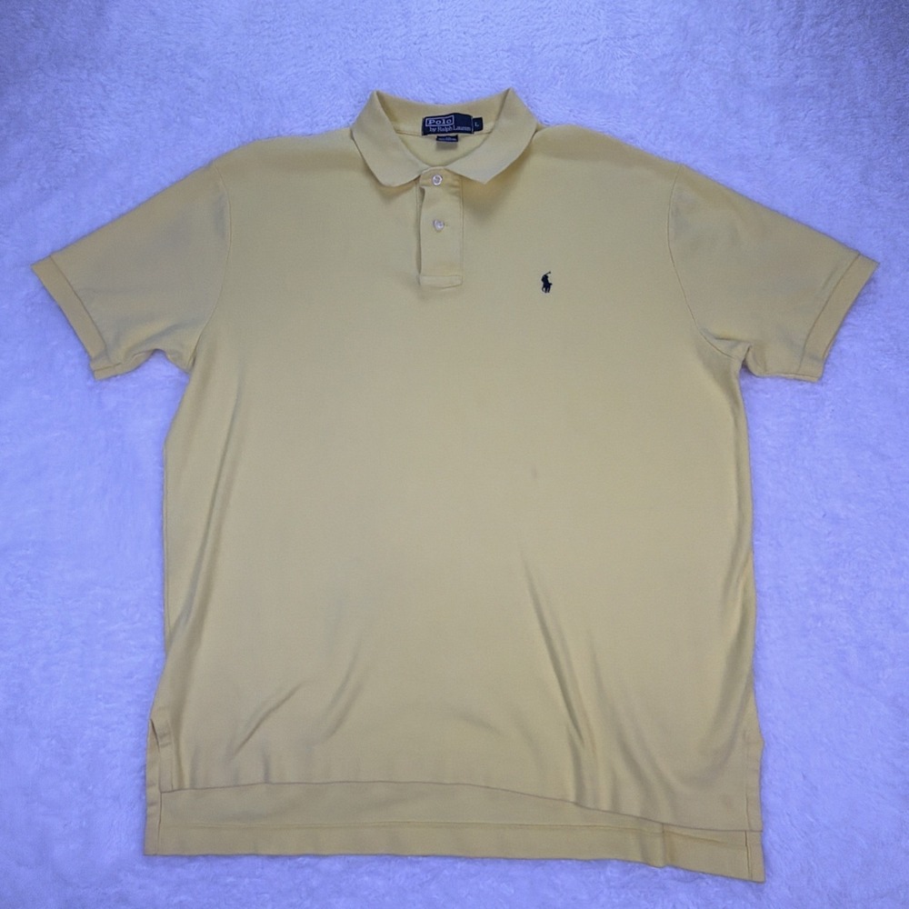 Vintage Polo Ralph‎ Lauren Shirt Men's Large Yellow 100% Cotton Y2X MX